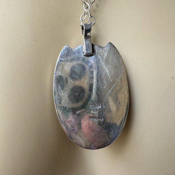 Ray Youmans Dinosaur Gem Bone Pendant Necklace‎ Sterling Silver Multicolor 26.7g - Picture 7 of 13